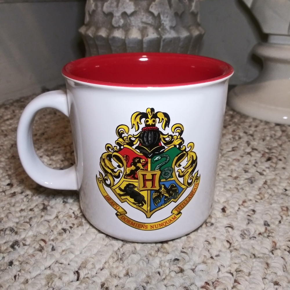 3/$18 Harry Potter Hogwarts Crest & "Never Tickle A Sleeping Dragon" Coffee Mug